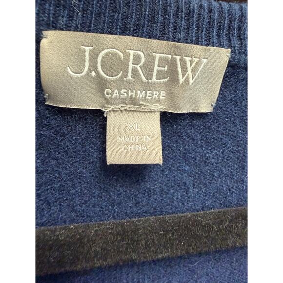 J. Crew Cashmere Relaxed V-neck Sweater Blue Soft Casual Wardrobe Sz XL - Picture 8 of 10